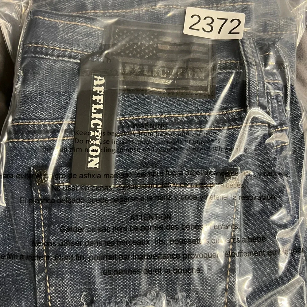 Affliction Cooper Devin Slim Straight Distressed Camo Jeans Mens 29 NWT 110CS125